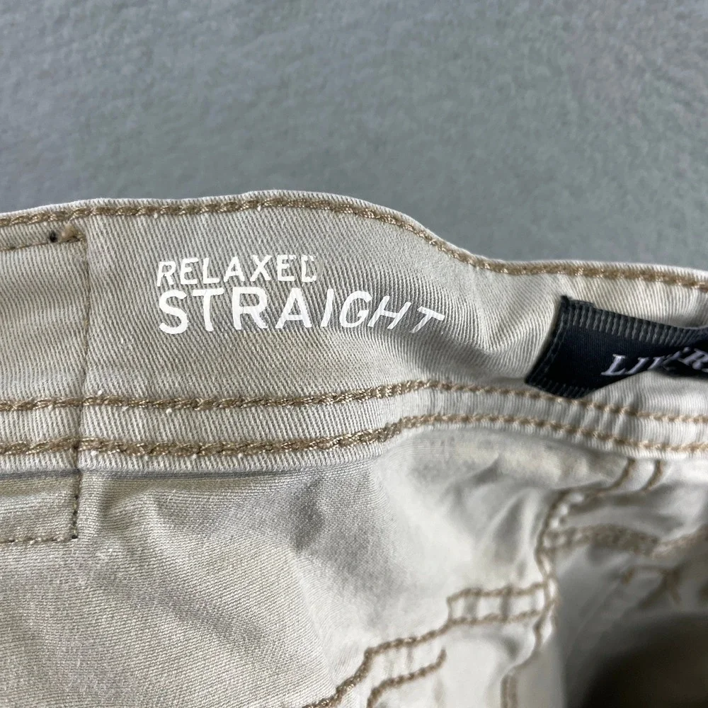 Liverpool Relaxed Straight Pants Men's Size 34 Beige Sandstorm Chino Casual